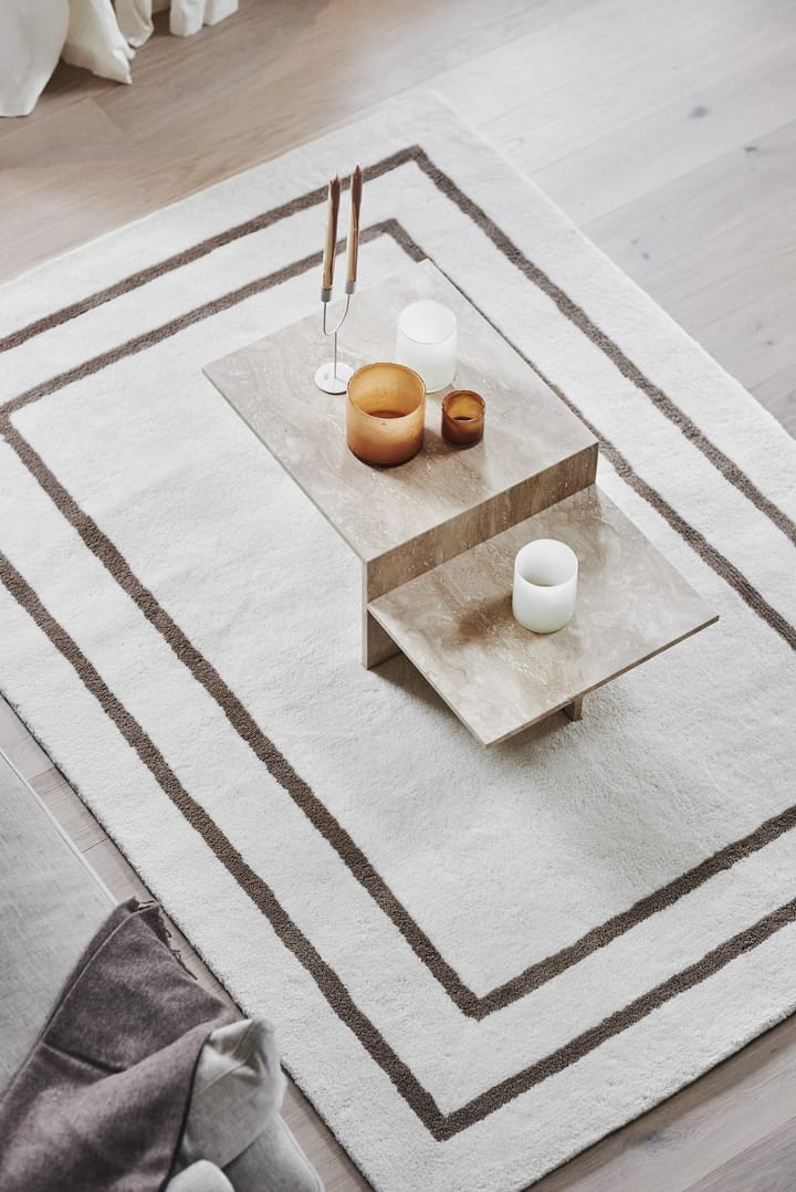 Borders ullteppe, Hvit-beige 170x240 cm Scandi Living