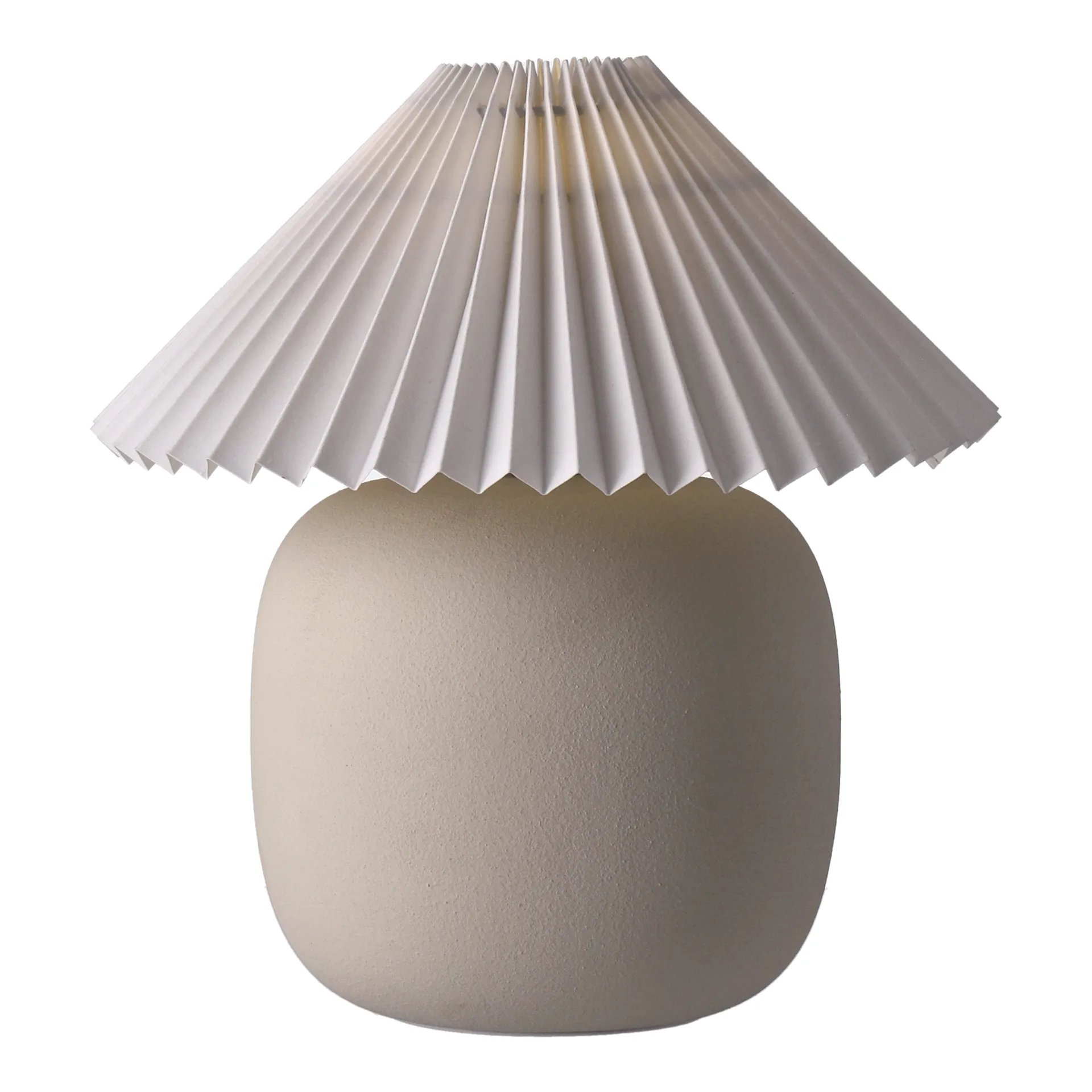 Boulder bordlampe 29 cm beige-pleated white,  Scandi Living