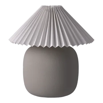 Boulder bordlampe 29 cm grey-pleated white - Scandi Living