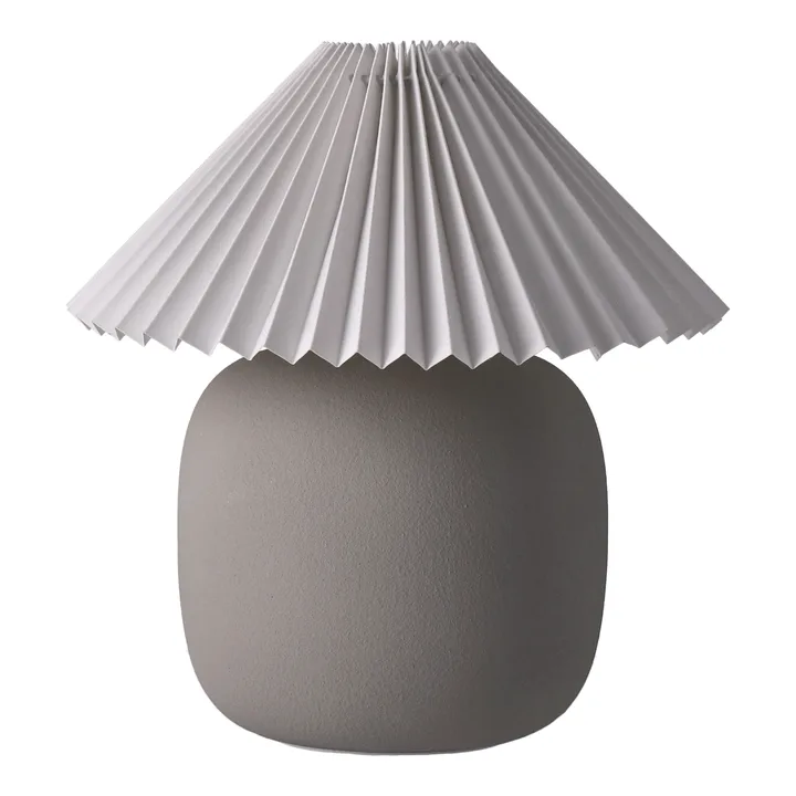 Boulder bordlampe 29 cm grey-pleated white - Scandi Living