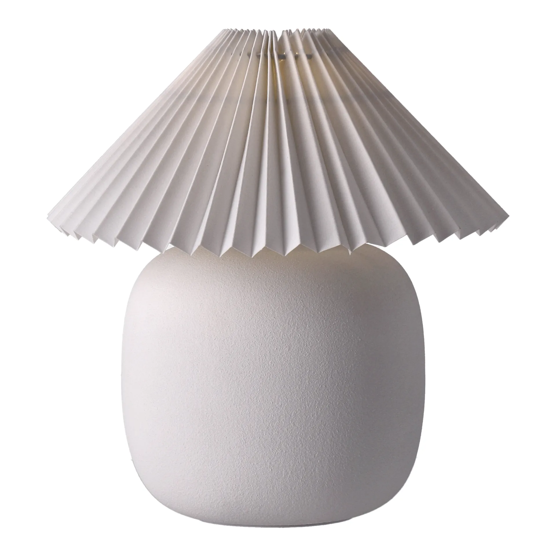 Boulder bordlampe 29 cm white-pleated white Scandi Living