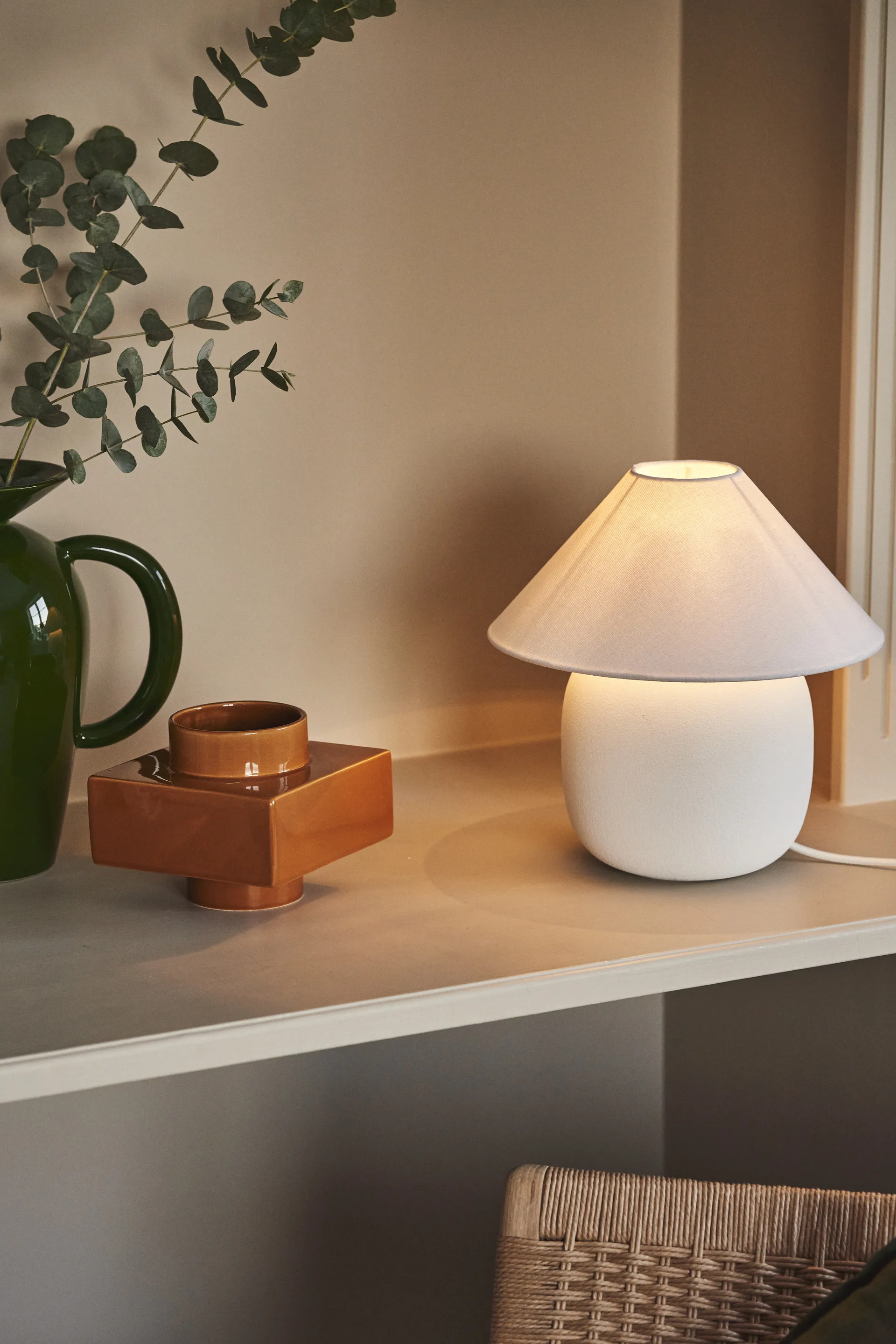 Boulder bordlampe 29 cm white-white,  Scandi Living