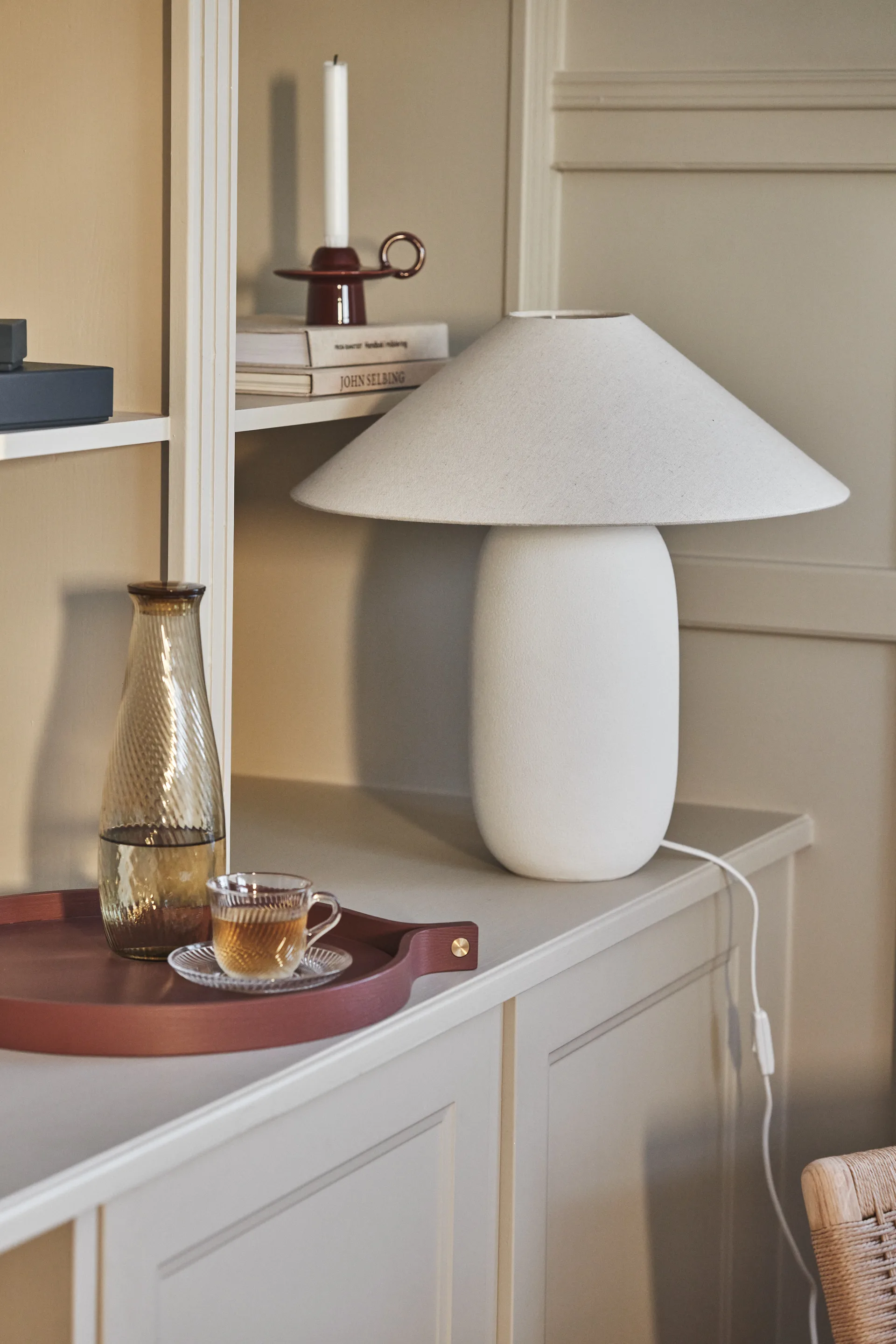 Boulder bordlampe 48 cm white-nature Scandi Living