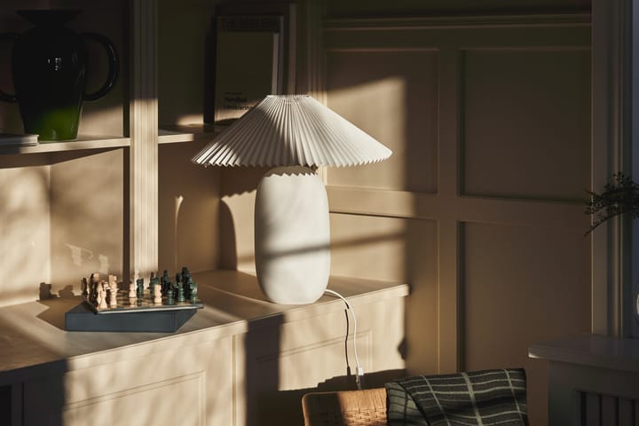 Boulder bordlampe 48 cm white-pleated white Scandi Living
