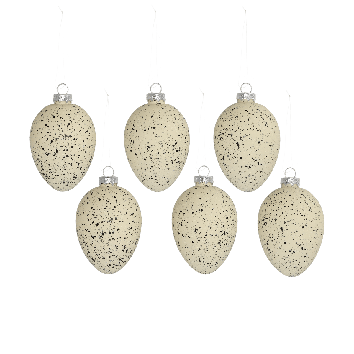 Scandi Living Brooding glassegg 8 cm 6-pk Beige