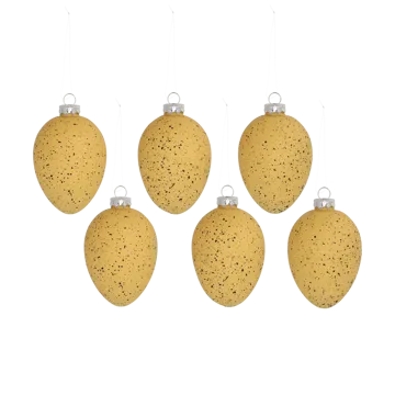 Brooding glassegg 8 cm 6-pk - Gul - Scandi Living