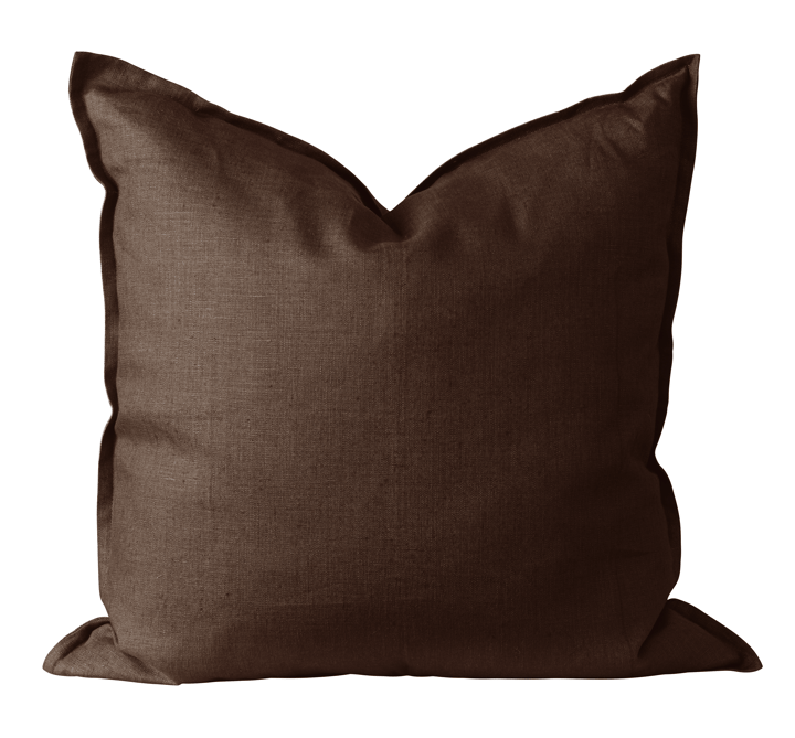 Calm putetrekk lin 50 x 50 cm - Chocolate Brown - Scandi Living