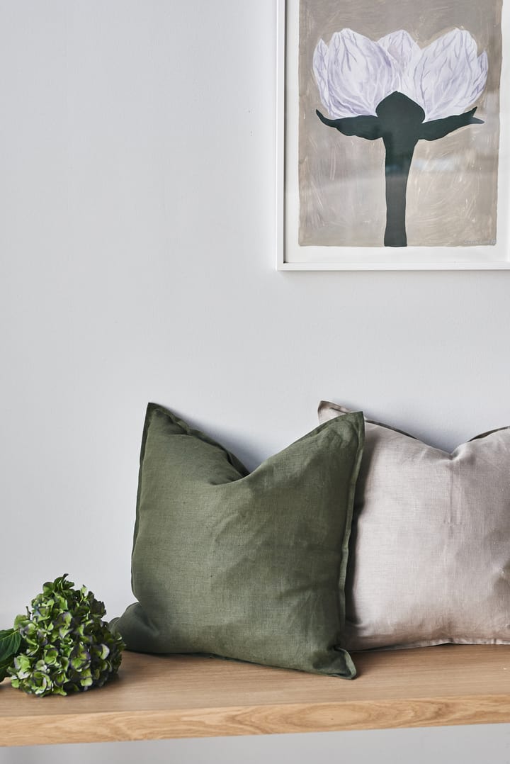 Calm putetrekk lin 50 x 50 cm, Forest Green Scandi Living
