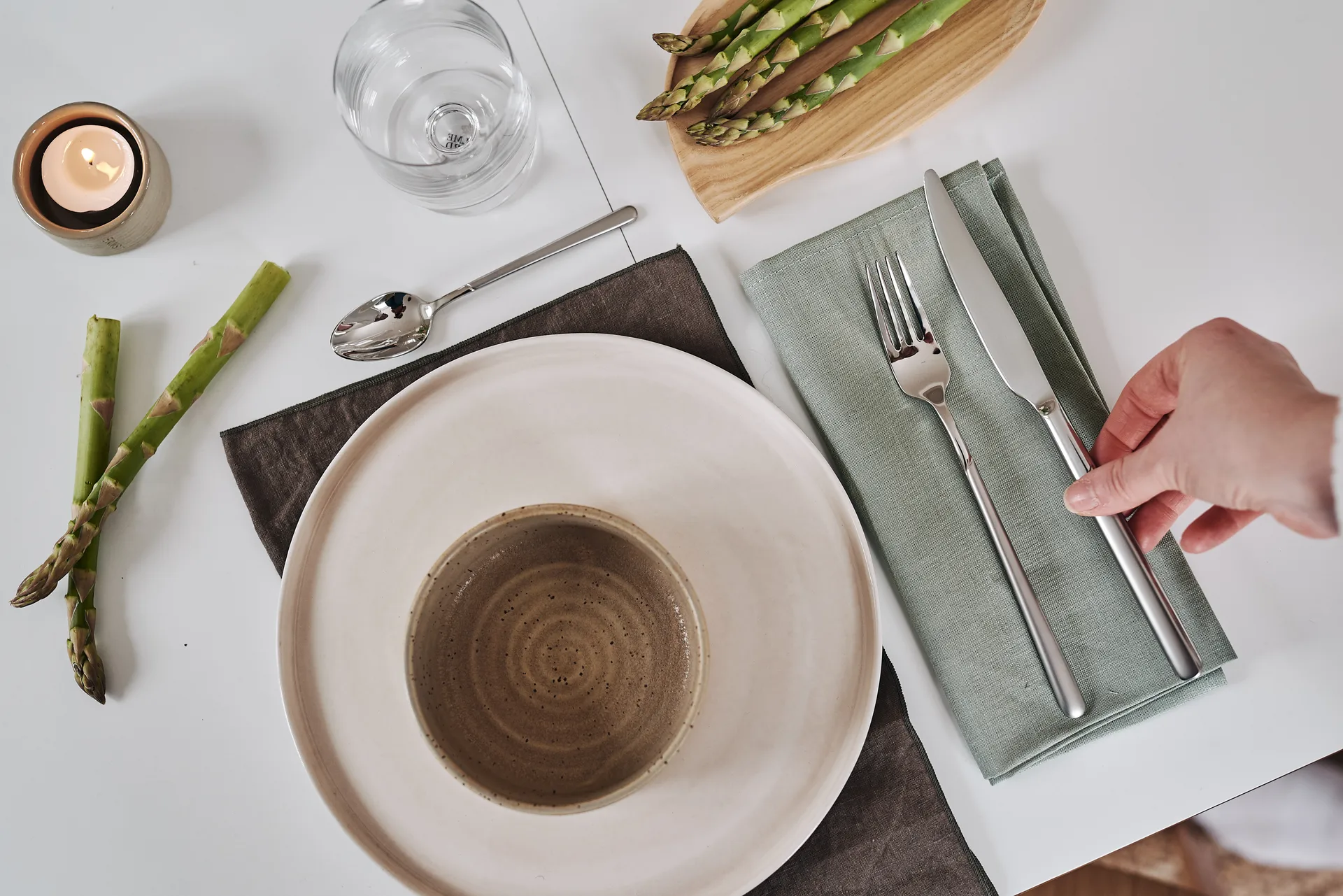 Clean servietter 45 x 45 cm 4-stk., dusty green Scandi Living