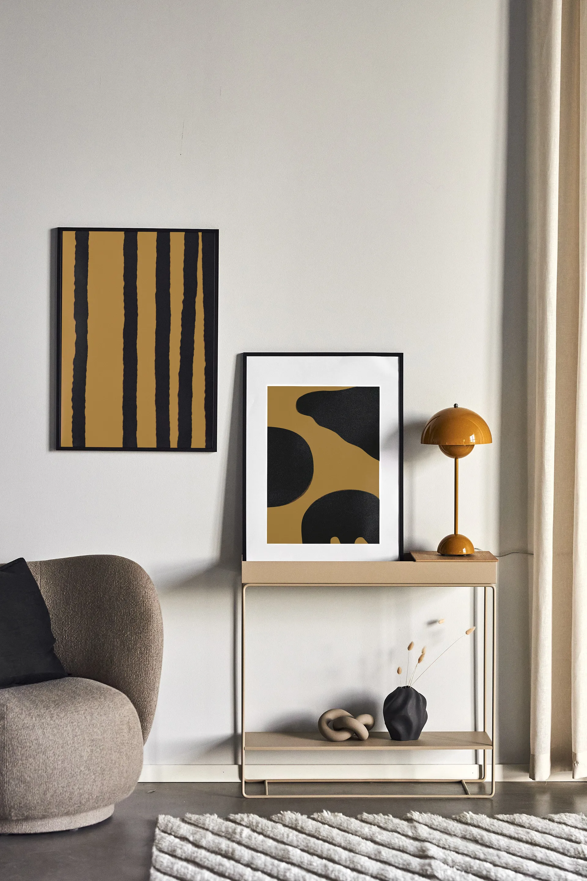 Contour poster ockra, 50x70 cm Scandi Living