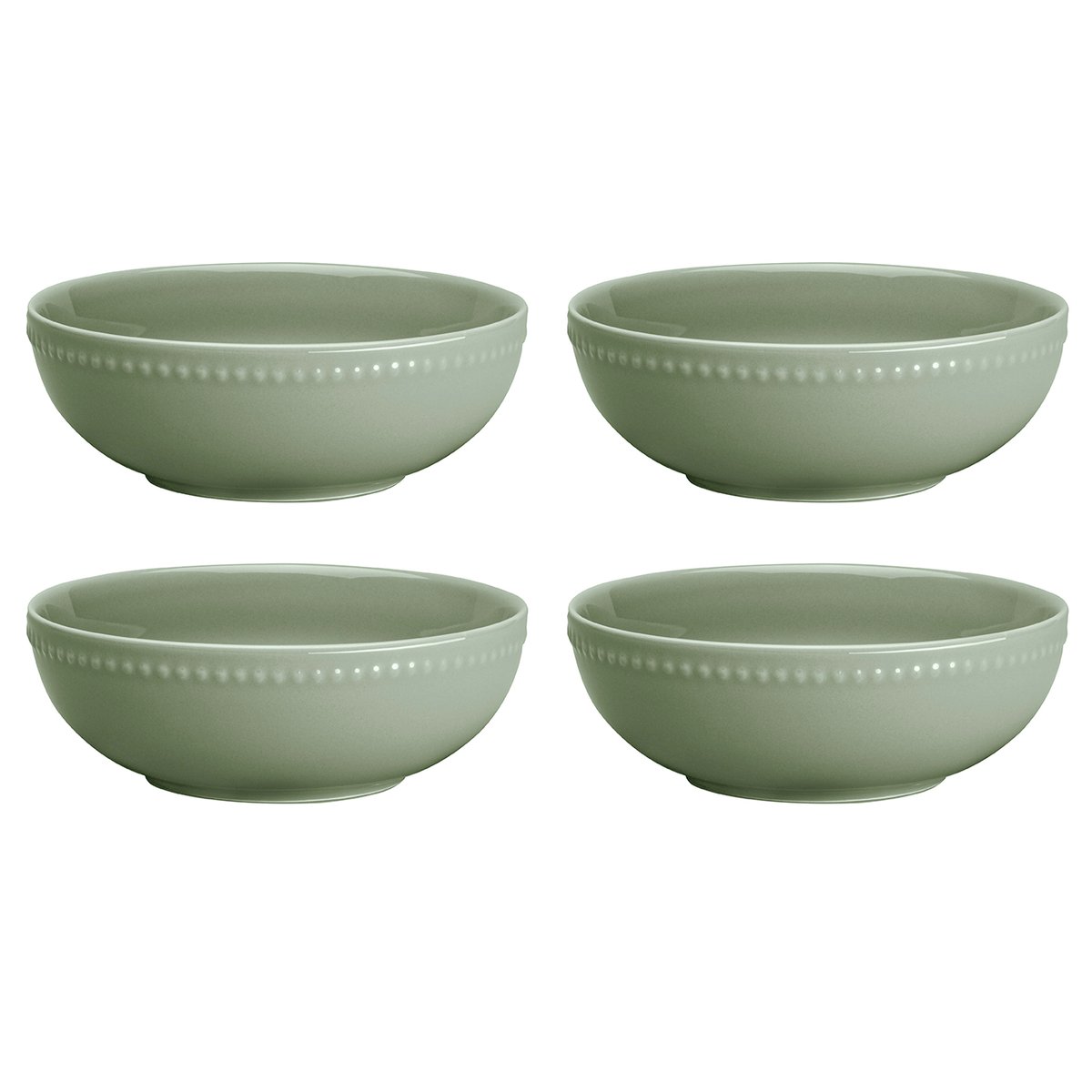 Scandi Living Dots frokostbolle 60 cl 4 stk. Grnt | Skandinavisk Design | Frokostskåler | Grønn