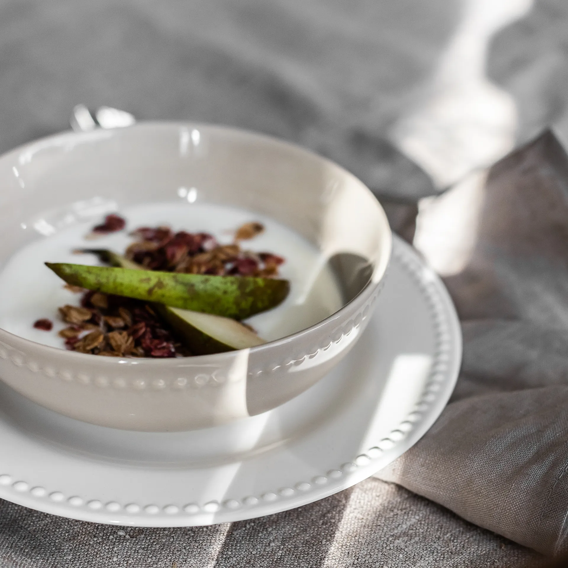 Dots liten tallerken 22 cm 4 stk, Kremhvit Scandi Living