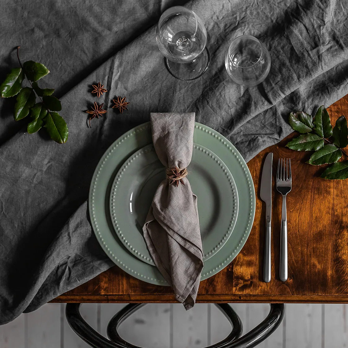 Dots tallerken 28 cm 4 stk., Grønt Scandi Living