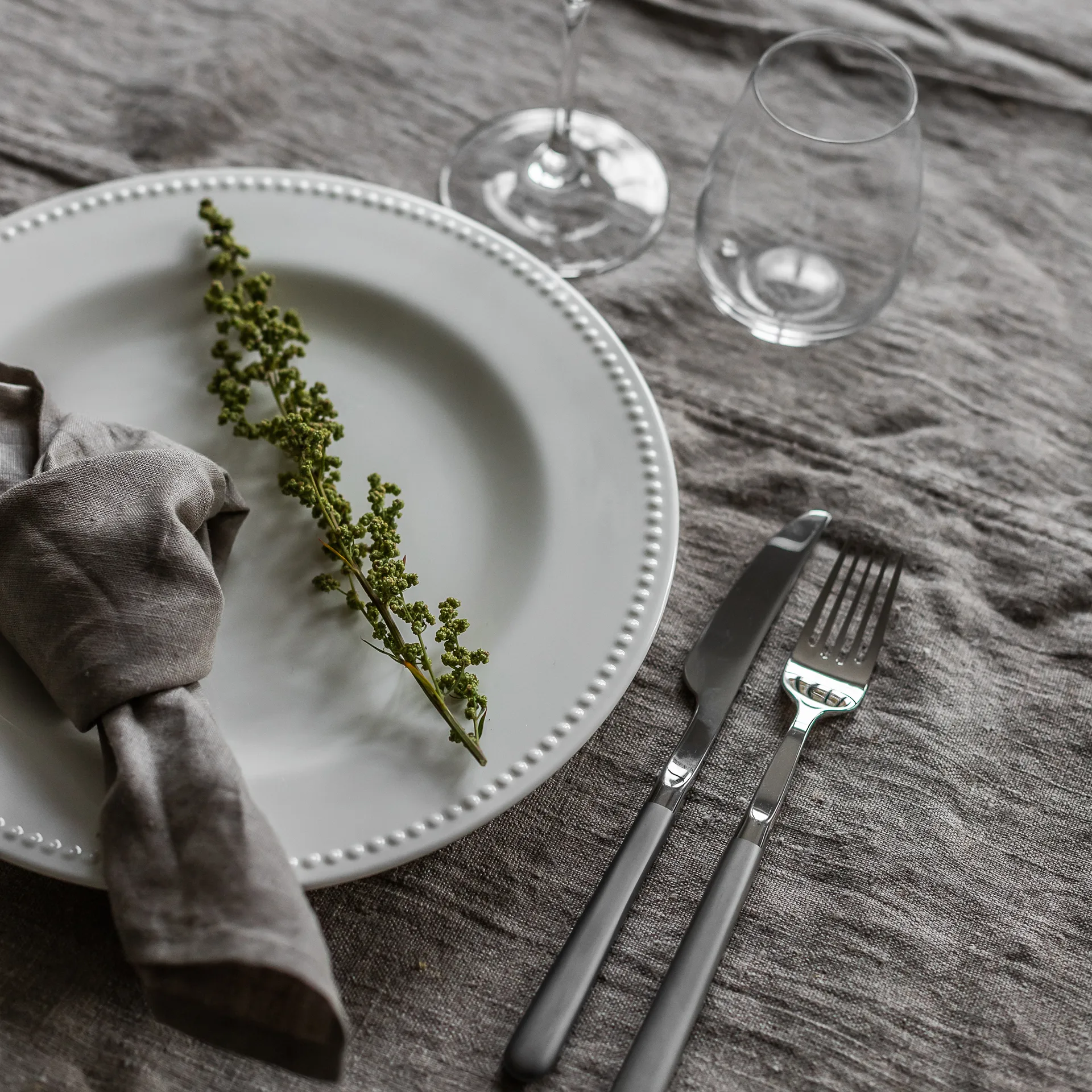 Dots tallerken 28 cm 4 stk., Kremhvit Scandi Living