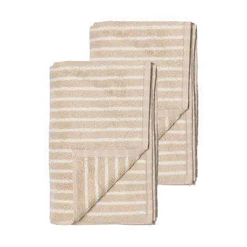 Drift badehåndkle 100x150 cm 2‑pakning - Beige-hvit - Scandi Living