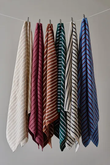 Drift badehåndkle 100x150 cm 2‑pakning - Beige-hvit - Scandi Living