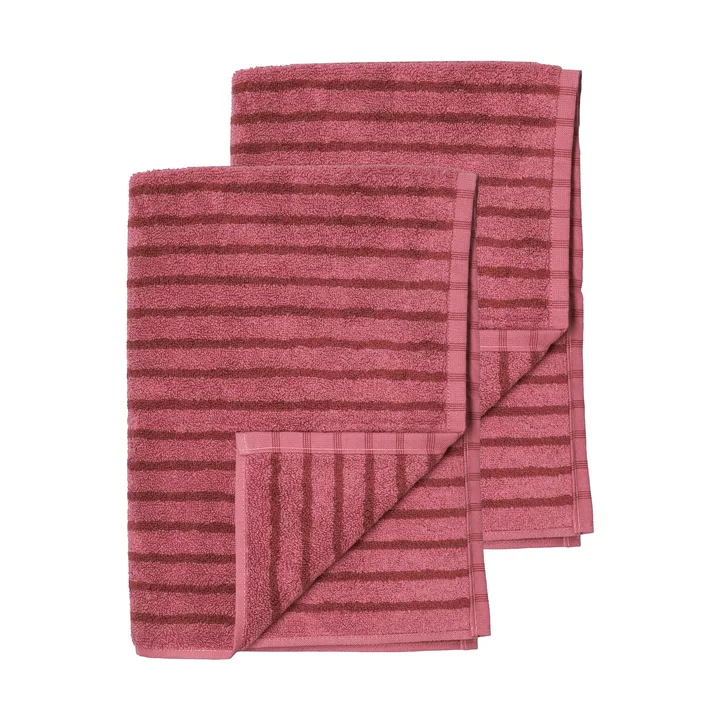 Drift badehåndkle 100x150 cm 2‑pakning - Rosa-rød - Scandi Living