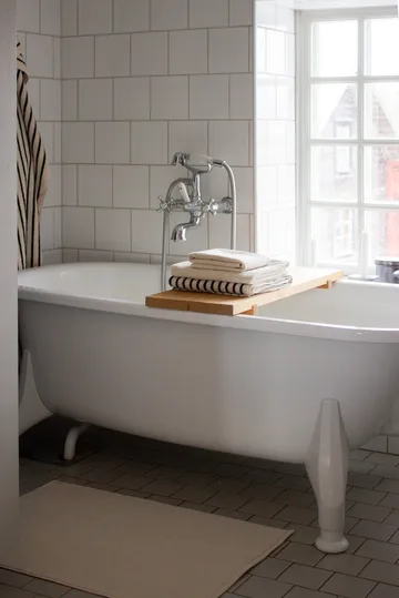 Drift badehåndkle 100x150 cm - Hvit-svart - Scandi Living