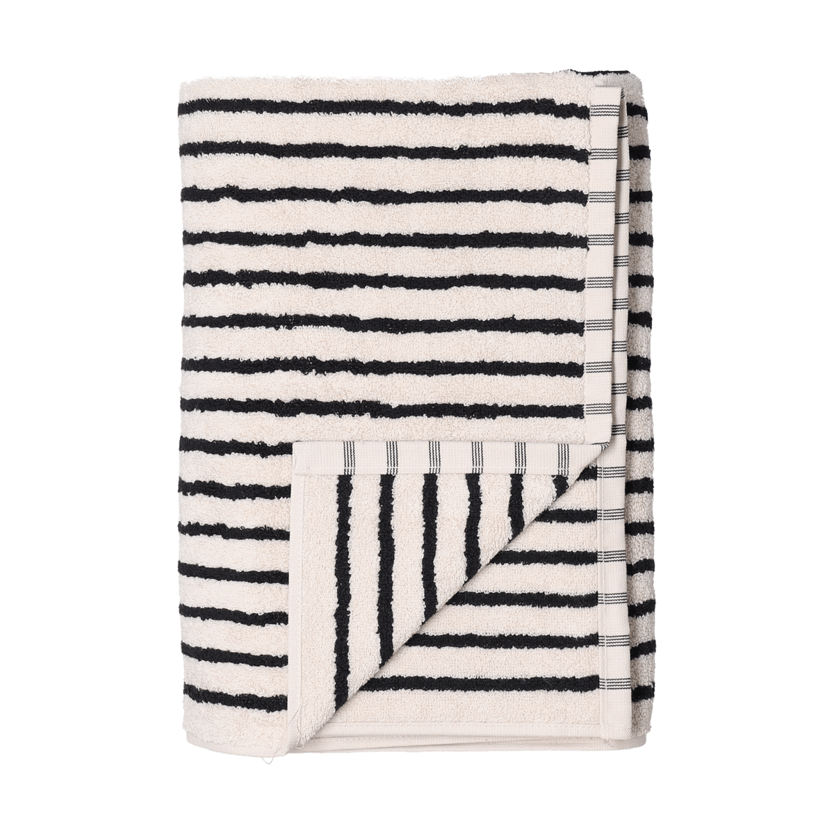 Bilde av Scandi Living Drift håndkle 50x70 cm Hvit-svart