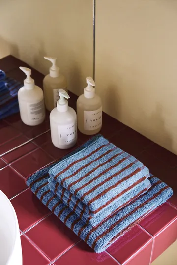 Drift håndklesett 4 deler - Blå-rød - undefined - Scandi Living