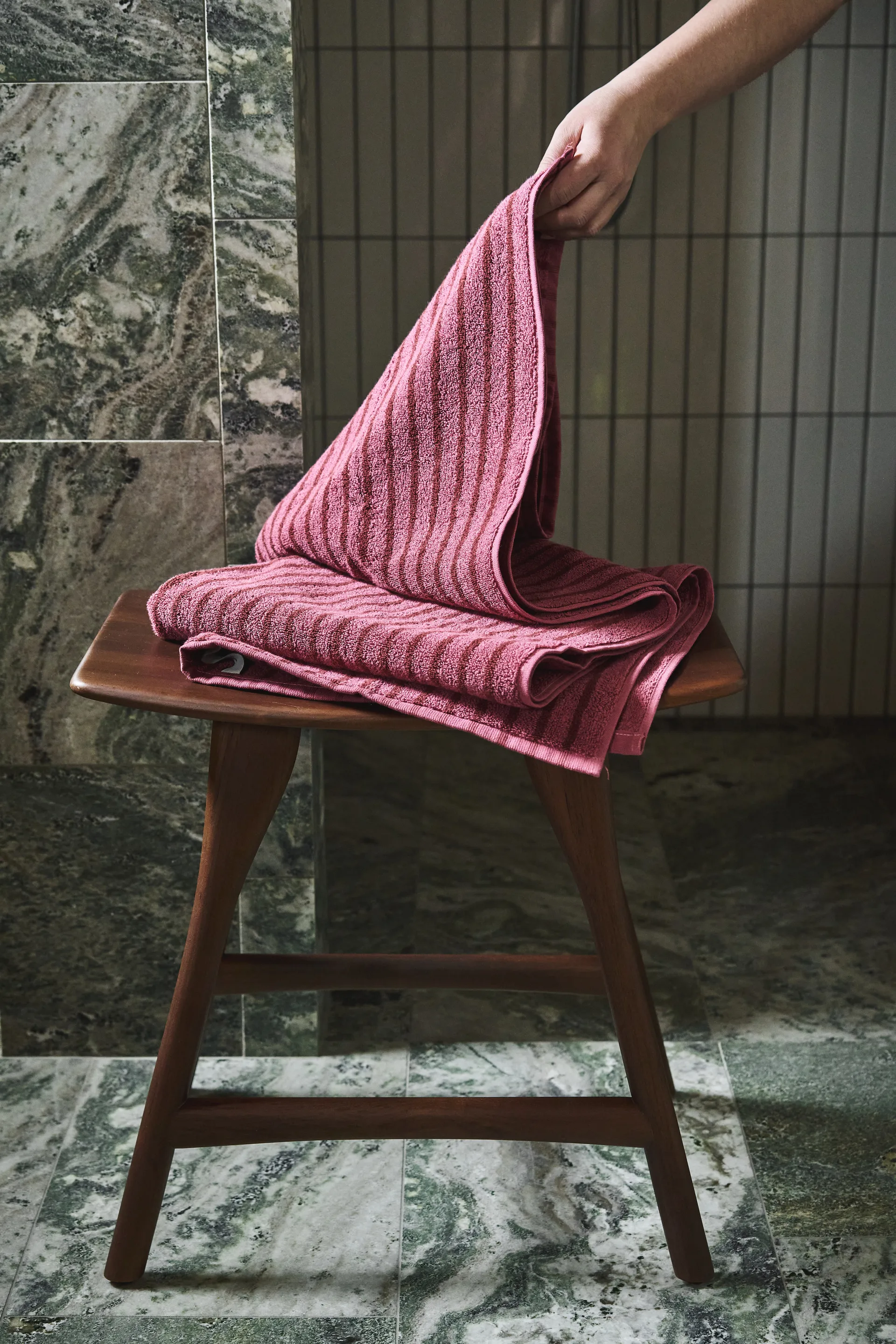 Drift håndklesett 4 deler - Rosa-rød,  Scandi Living