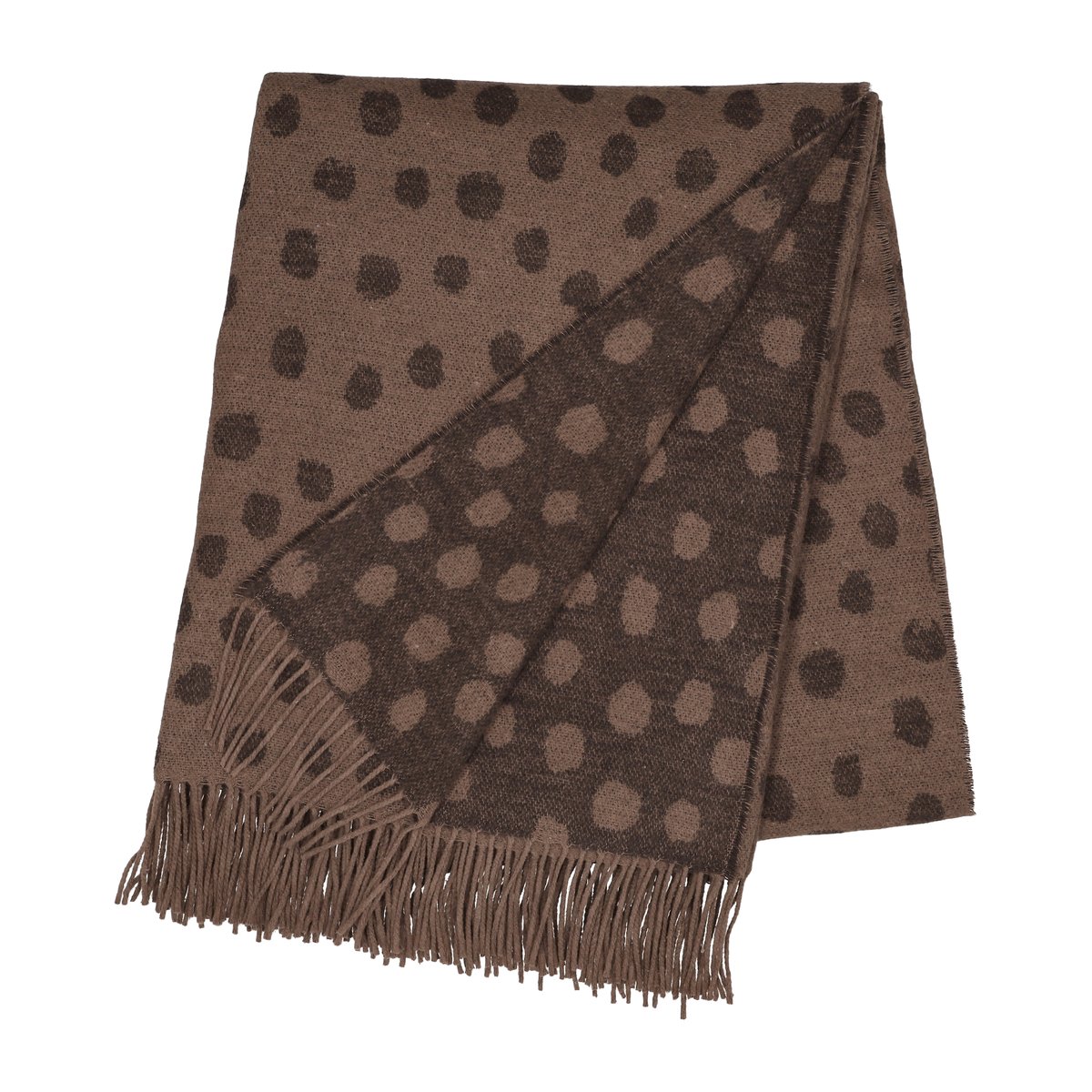 Bilde av Scandi Living Droplets bomullspledd 130 x 185 cm Brun