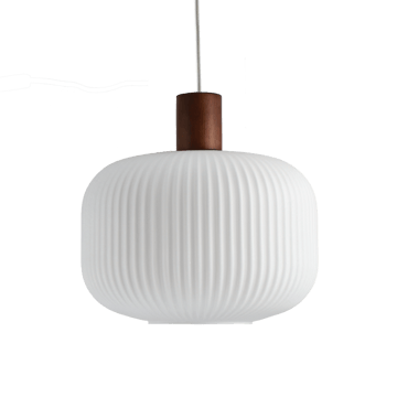 Fair taklampe Ø 30 cm - Frostet glass-mørkbeiset ask - Scandi Living