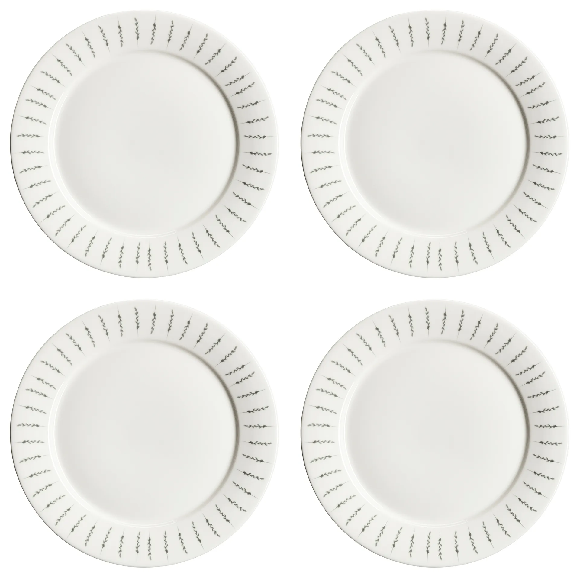 Fårsvingel tallerken 28 cm 4 stk., hvitt Scandi Living