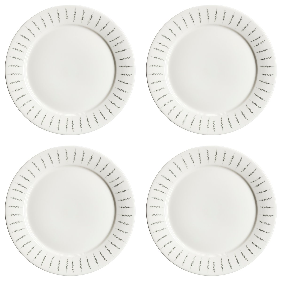 Scandi Living Fårsvingel tallerken 28 cm 4 stk. hvitt