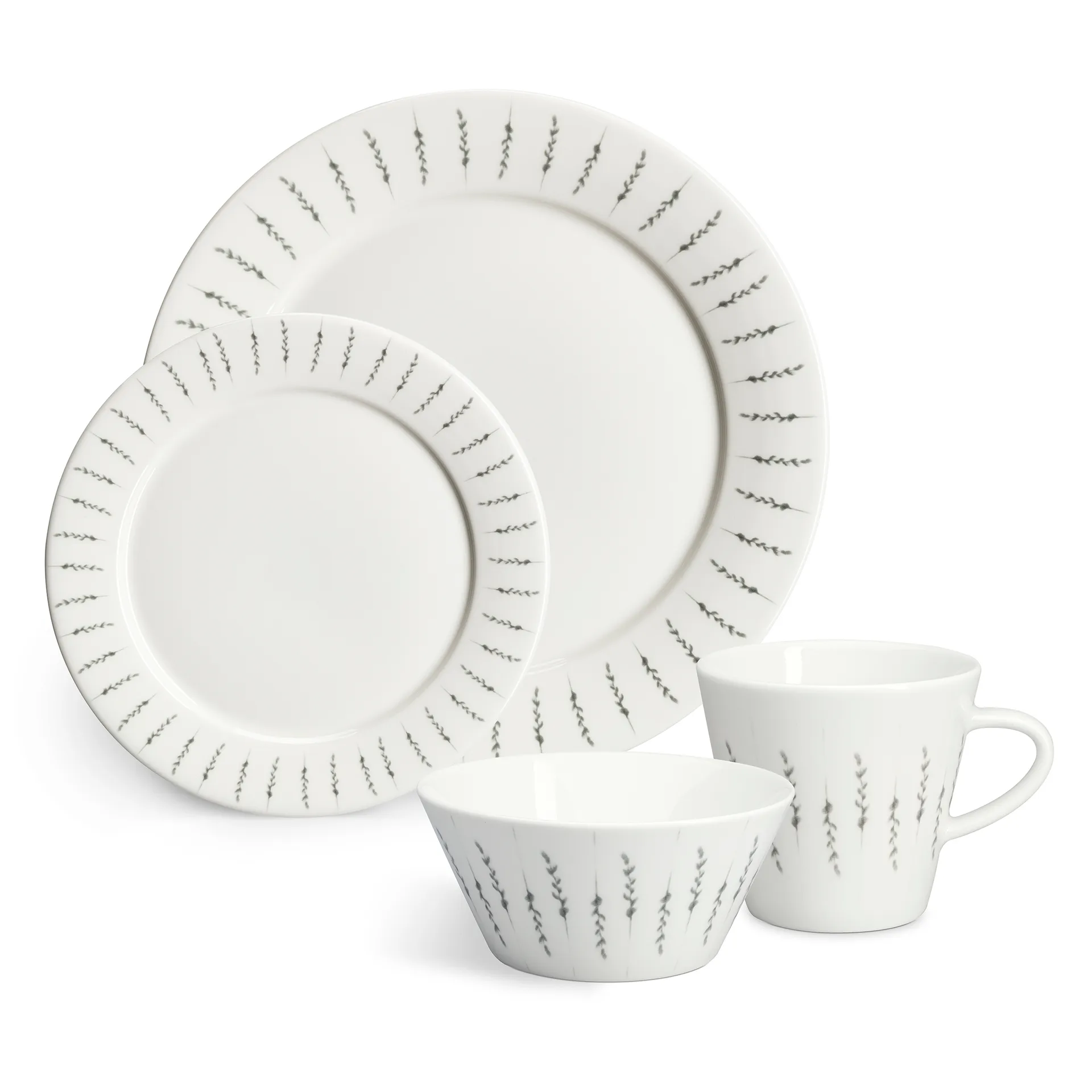 Fårsvingel tallerken 28 cm 4 stk., hvitt Scandi Living