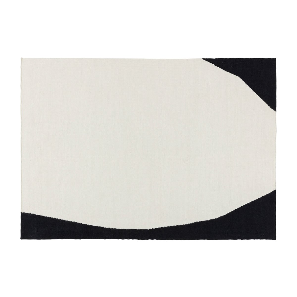 Bilde av Scandi Living Flow kelimteppe hvit-svart 170x240 cm