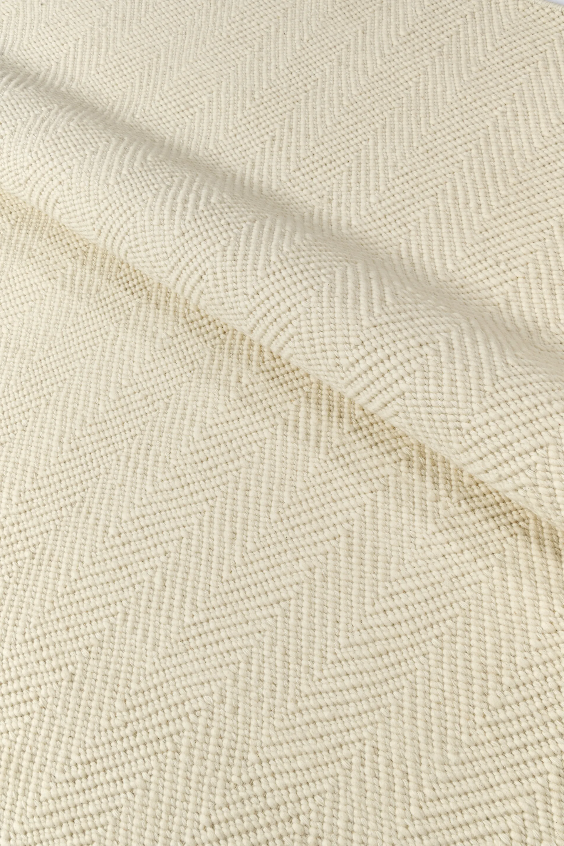 Furrow ullteppe naturhvit, 80x240 cm Scandi Living