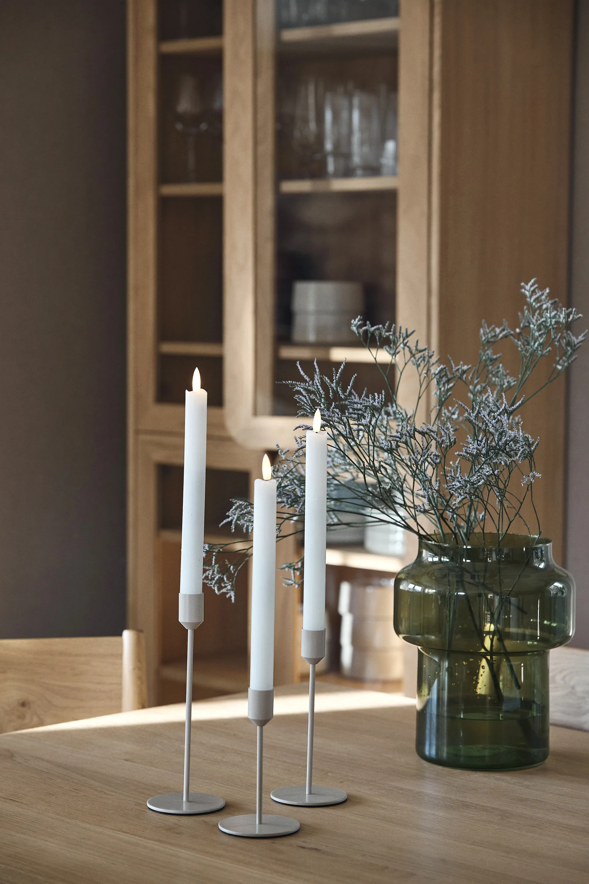 Glare lysestake 22 cm, Greige Scandi Living