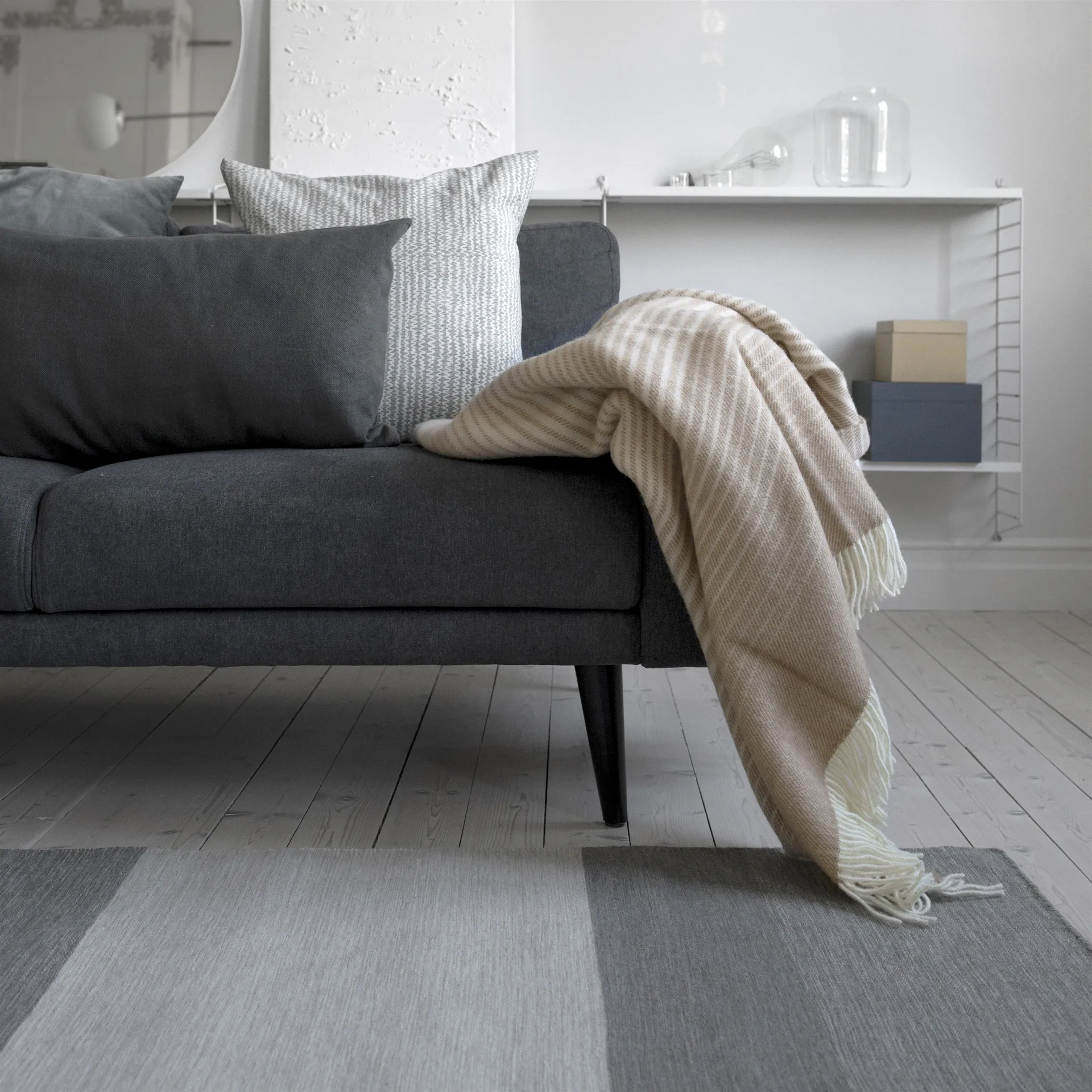 Granite gulvteppe (ull) lysegrå, 170x240 cm Scandi Living