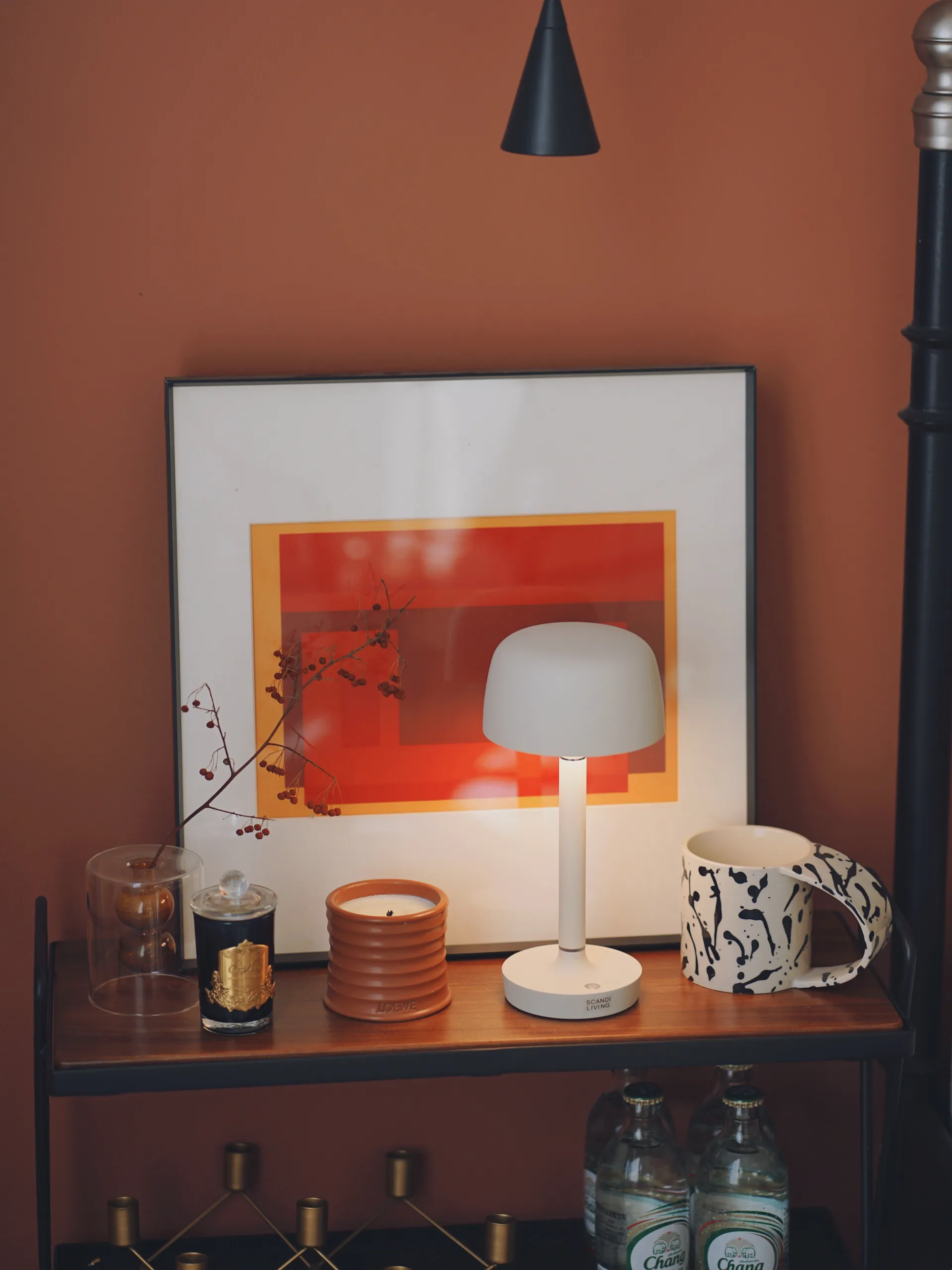 Halo bærbar bordlampe 25,5 cm, Beige Scandi Living