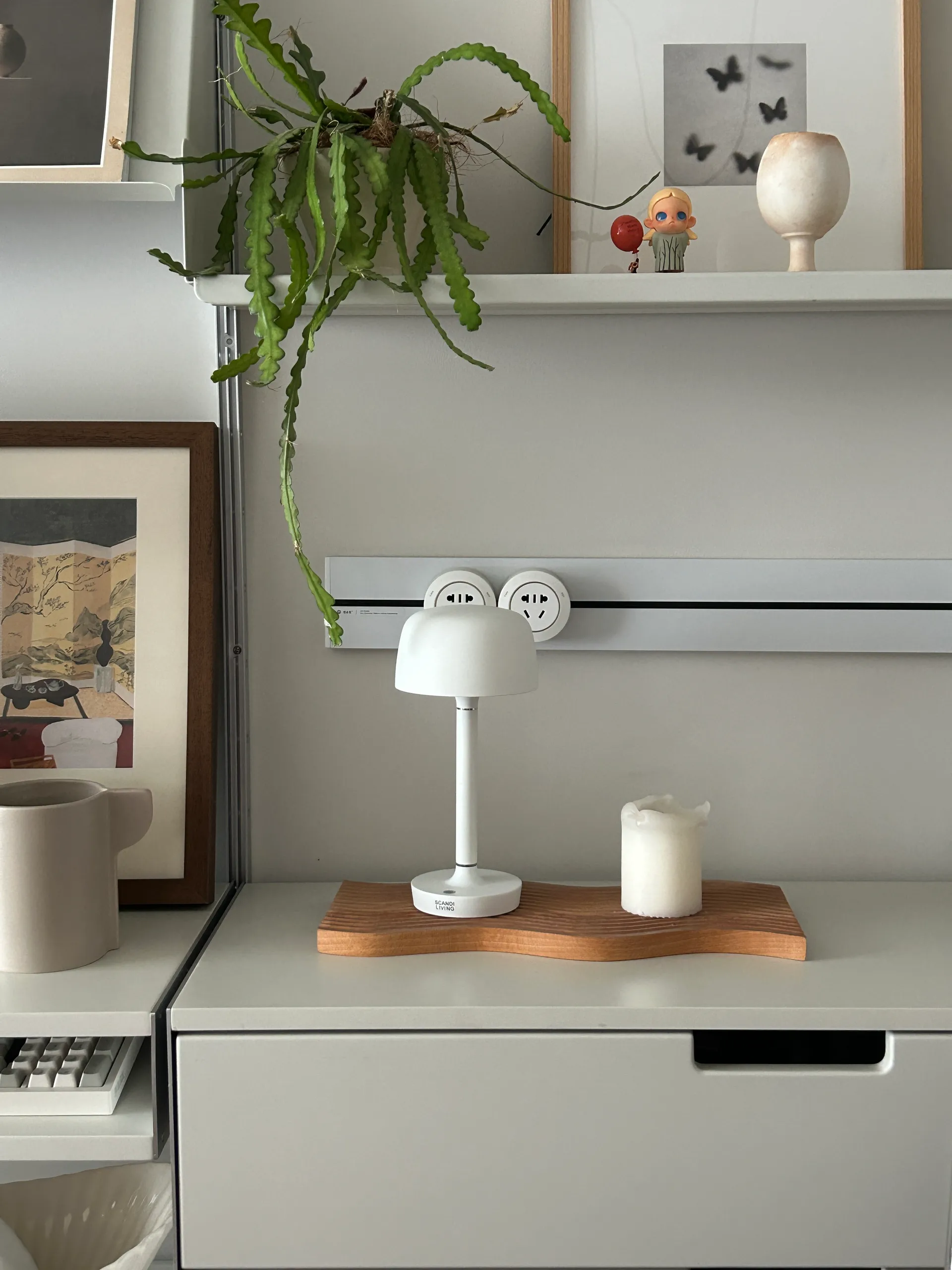 Halo bærbar bordlampe 25,5 cm, White Scandi Living