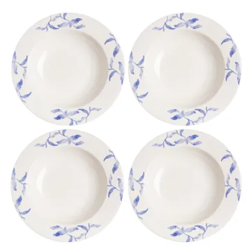 Havspil dyp tallerken 23 cm 4-stk. - blå-hvit - Scandi Living