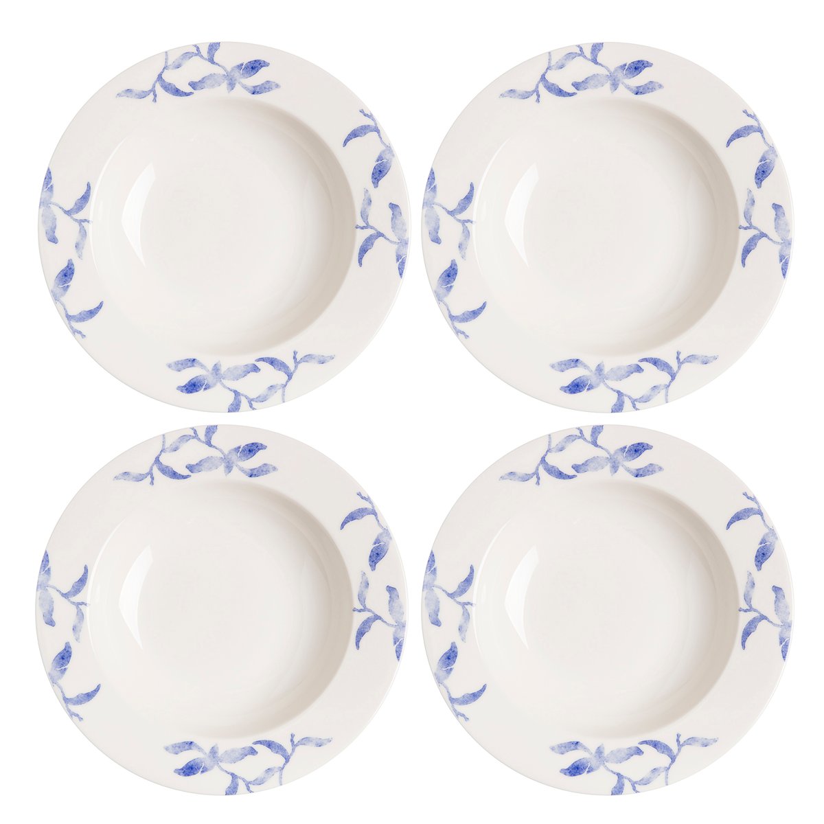 Scandi Living Havspil dyp tallerken 23 cm 4-stk. blå-hvit