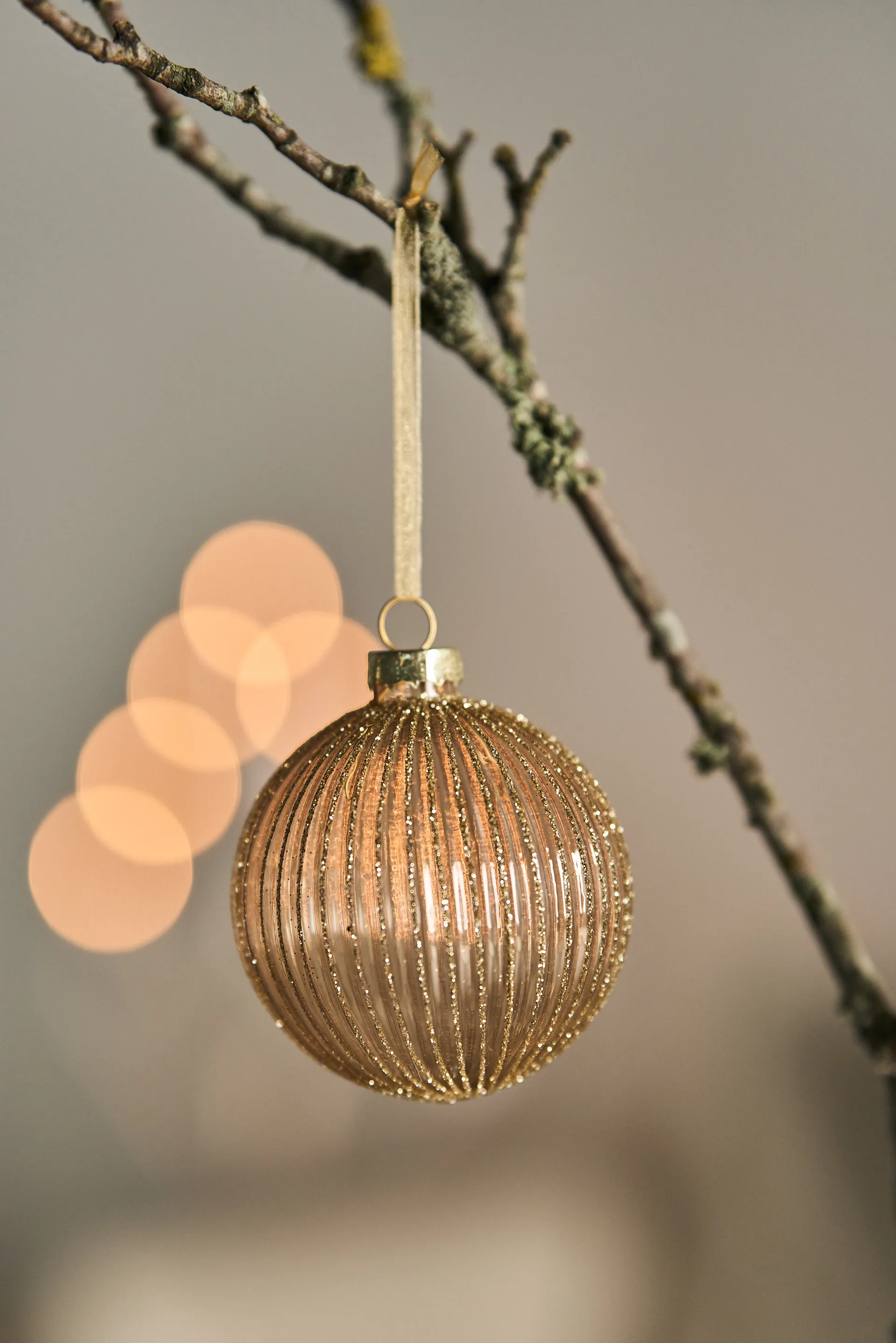 Holiday juletrekule 6-pakning, Gold Scandi Living