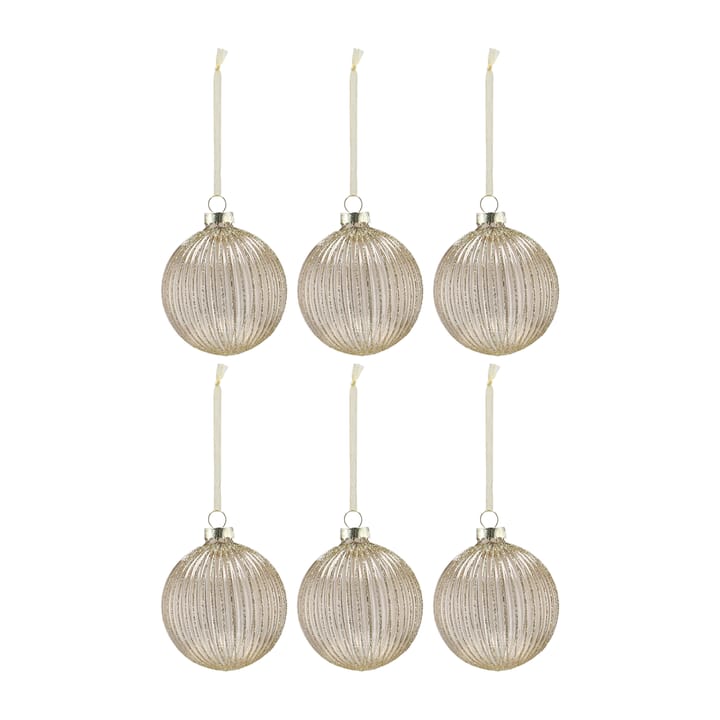 Holiday juletrekule 6-pakning, Gold Scandi Living