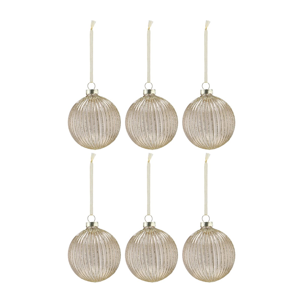 Scandi Living Holiday juletrekule 6-pakning Gold
