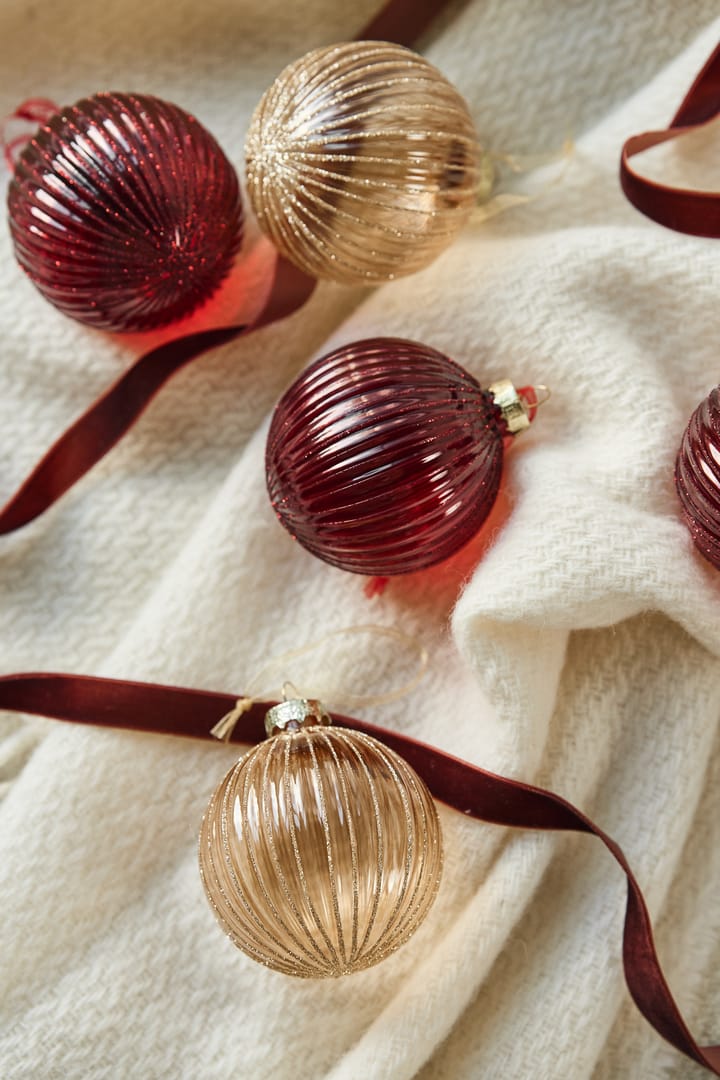 Holiday juletrekule 6-pakning, Red Scandi Living
