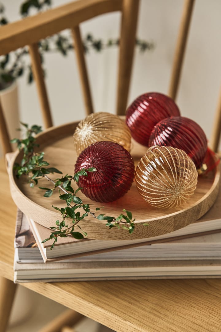 Holiday juletrekule 6-pakning, Red Scandi Living