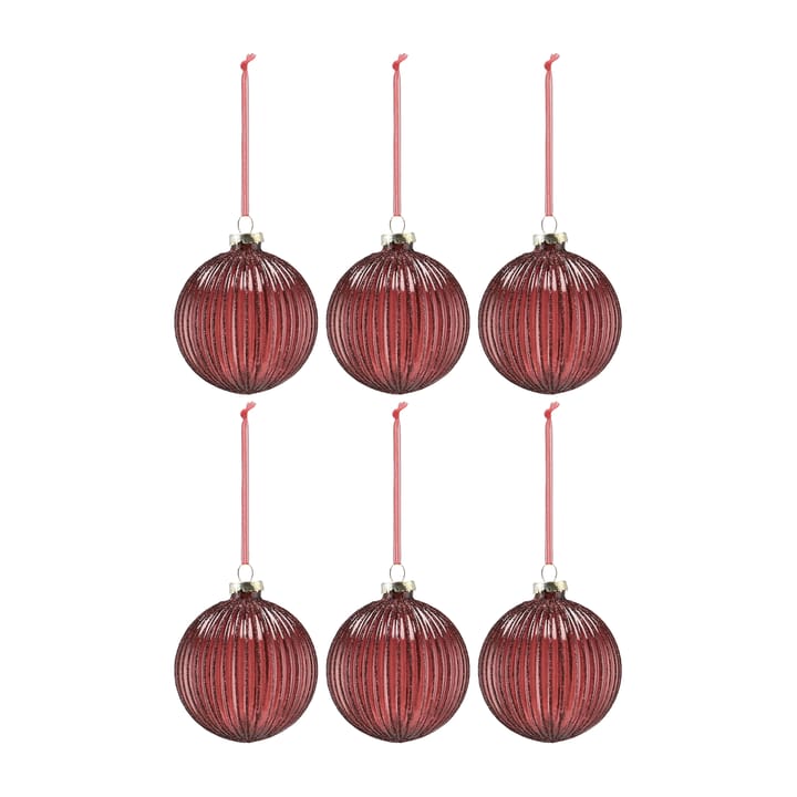 Holiday juletrekule 6-pakning - Red - Scandi Living