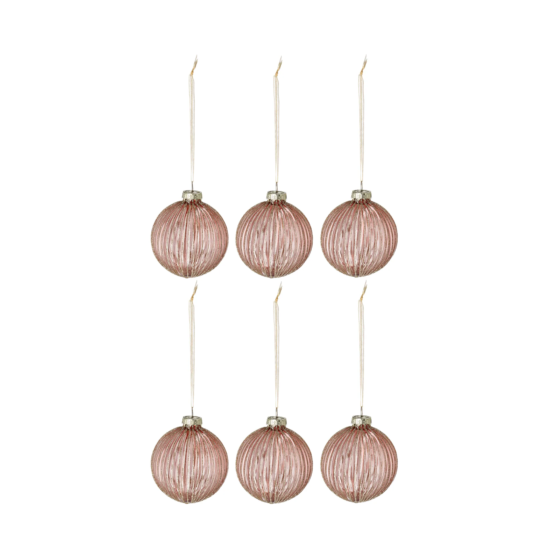 Holiday juletrekule 6-pakning, Rose gold Scandi Living