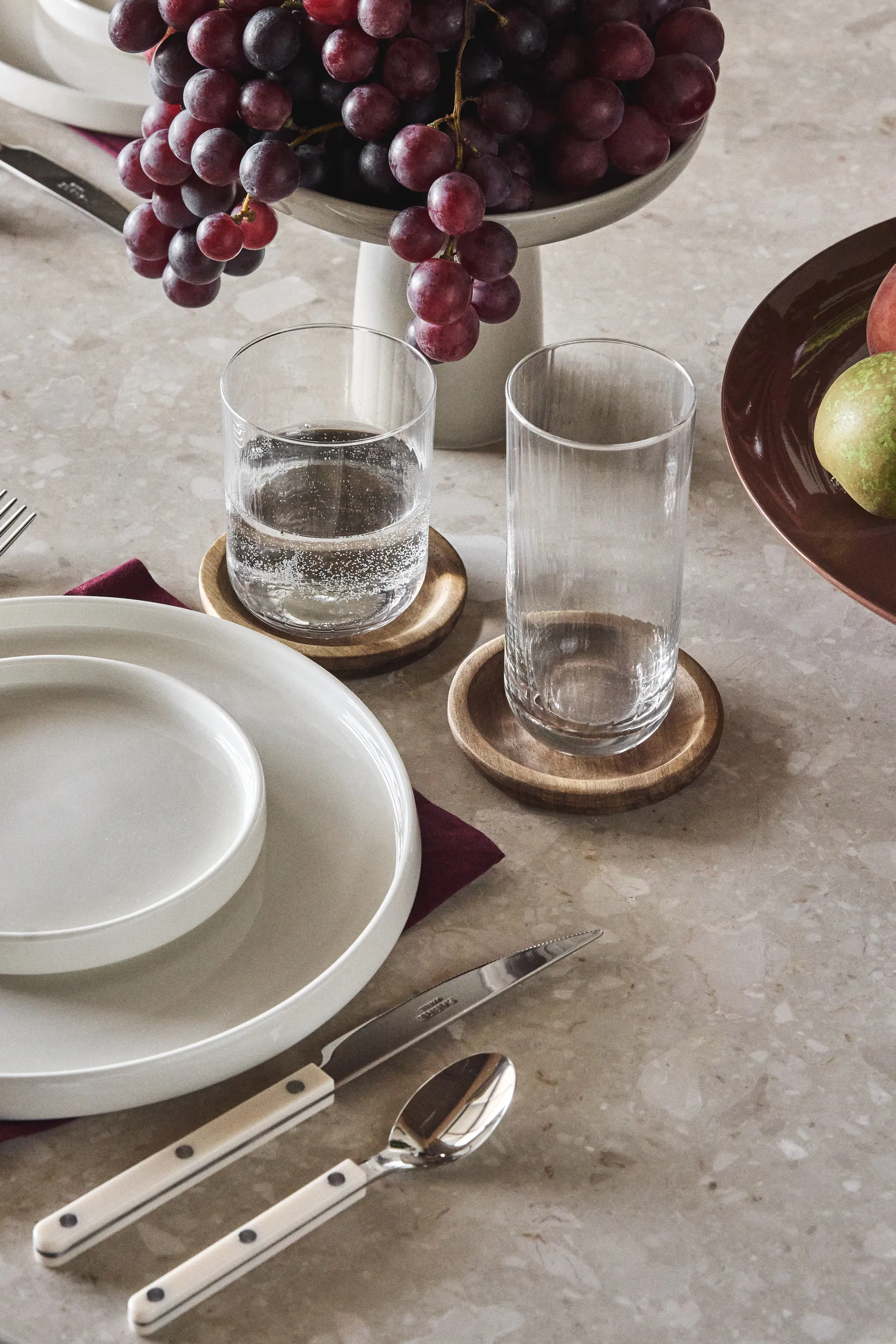 Hollow glassunderlag Ø9 cm 4-pakning, Acacia Scandi Living