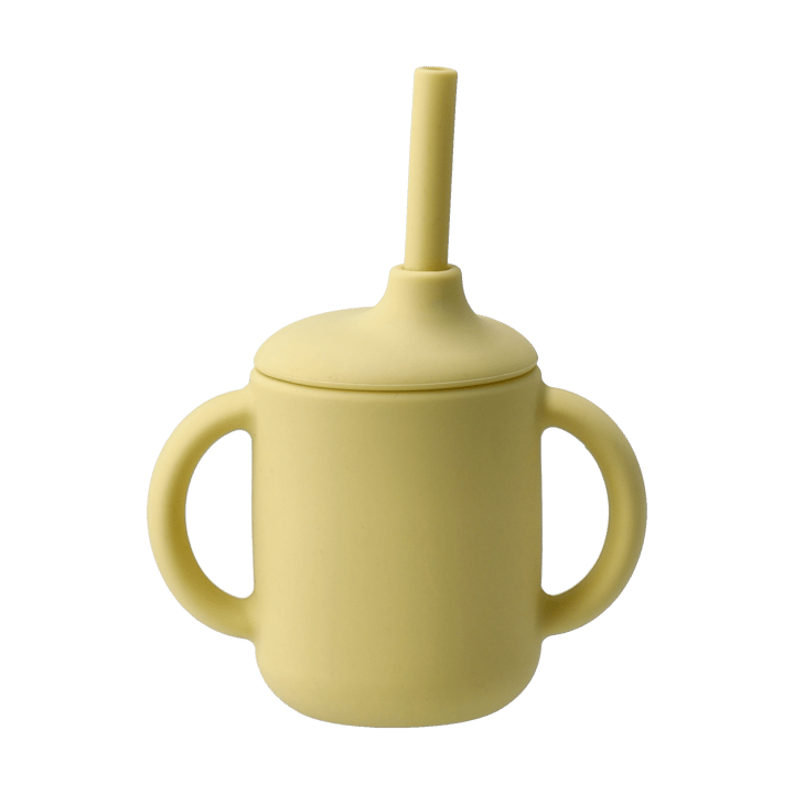 Idun kopp med sugerør silikon 120 ml - Lemon - Scandi Living