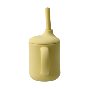 Idun kopp med sugerør silikon 120 ml - Lemon - Scandi Living