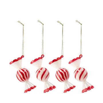 Jolly julekule 4-pk - Rød - Scandi Living