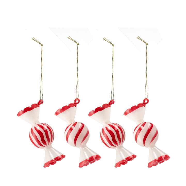 Jolly julekule 4-pk - Rød - Scandi Living